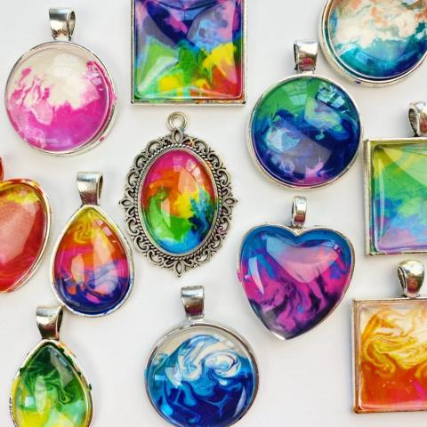 melted crayon jewelry