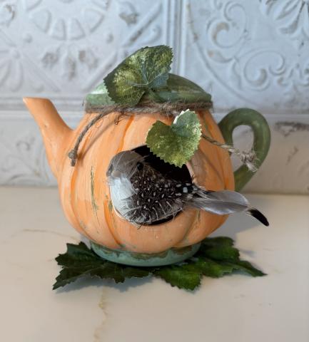 pumpkin tea pot