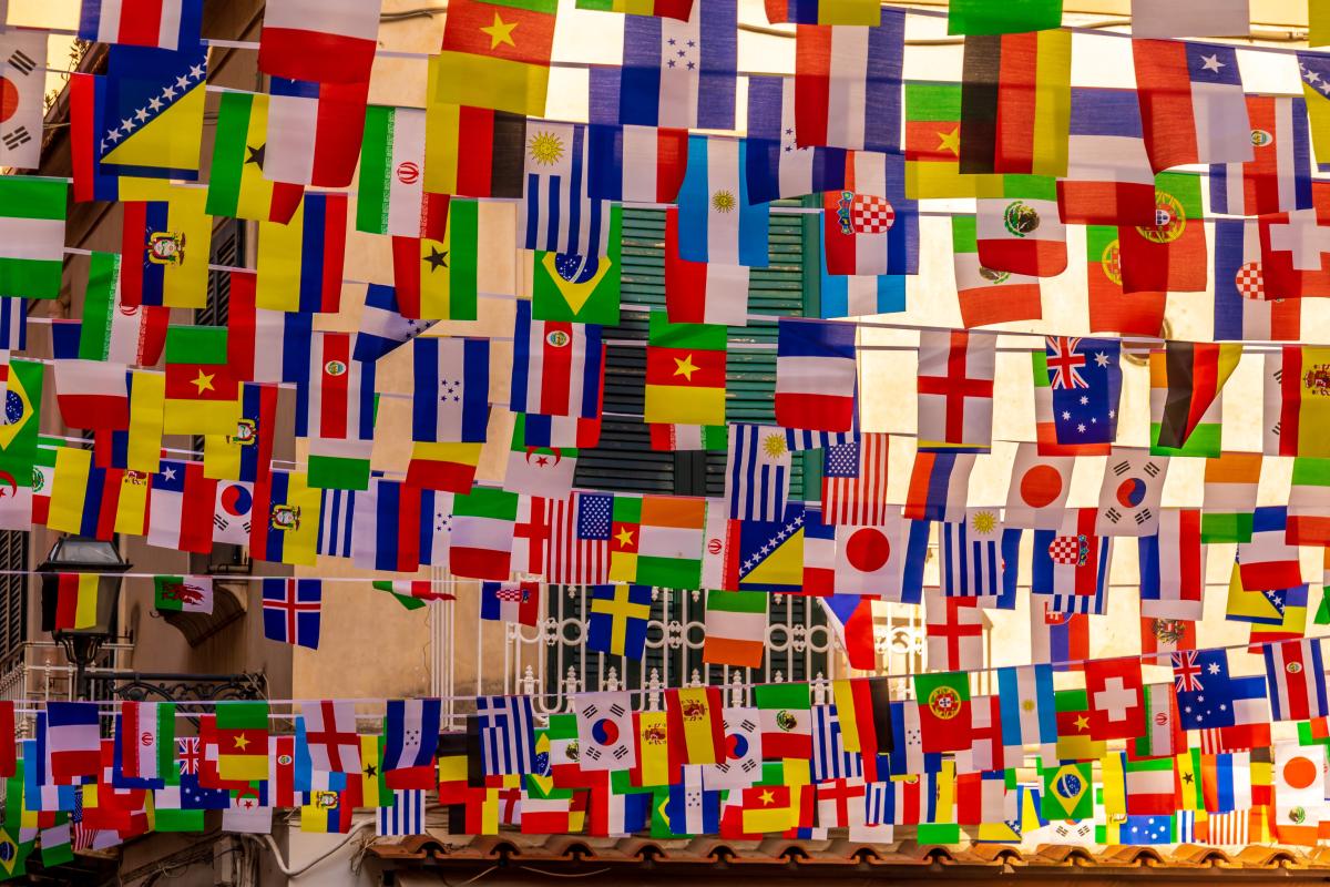 Photo by Nick Fewings on Unsplash; flags of all nations